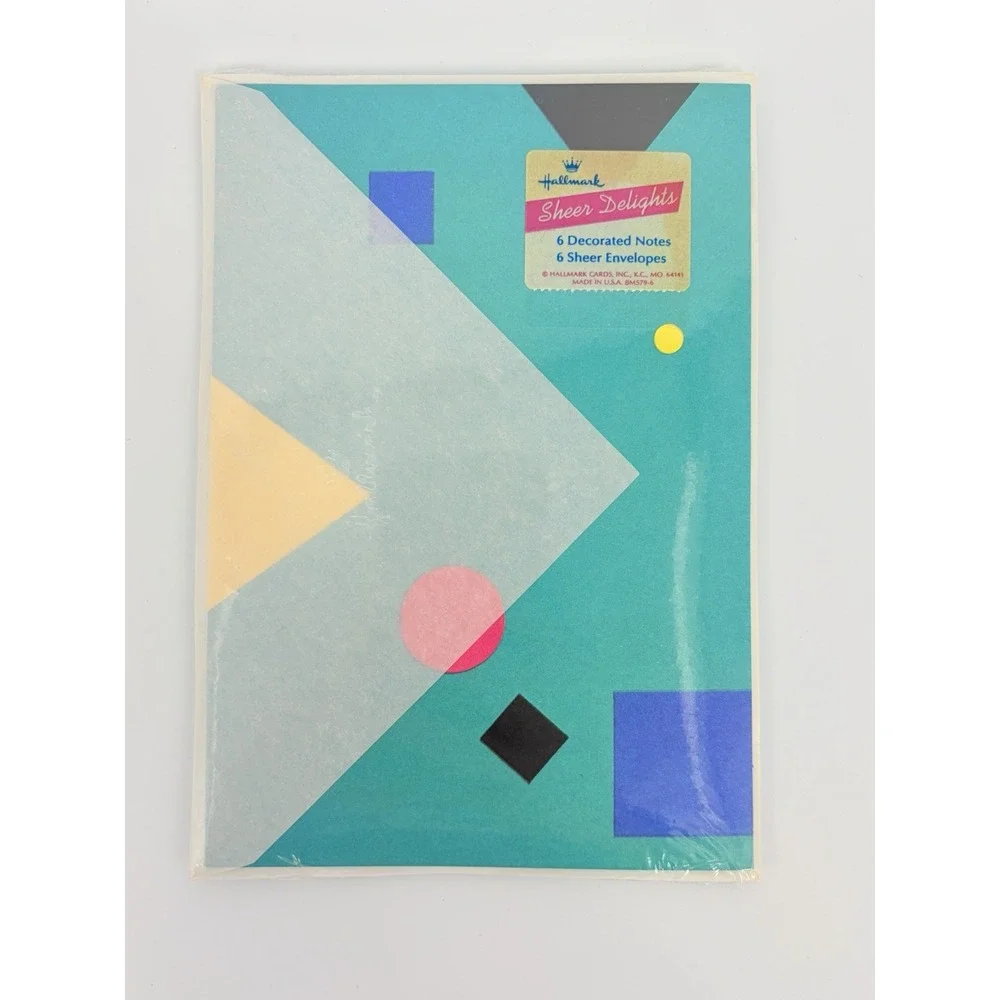 Vintage Hallmark Sheer Delights 12 Decorated Notes & 12 Envelopes New Stationery